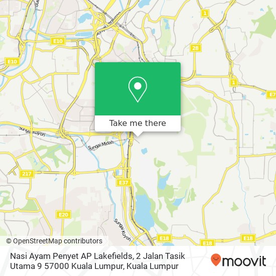 Peta Nasi Ayam Penyet AP Lakefields, 2 Jalan Tasik Utama 9 57000 Kuala Lumpur