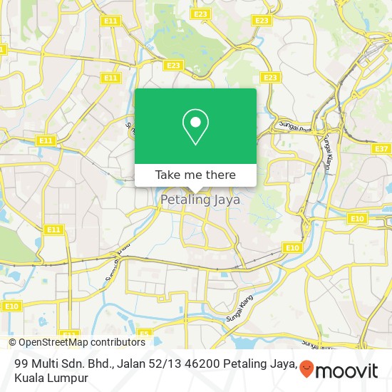 99 Multi Sdn. Bhd., Jalan 52 / 13 46200 Petaling Jaya map