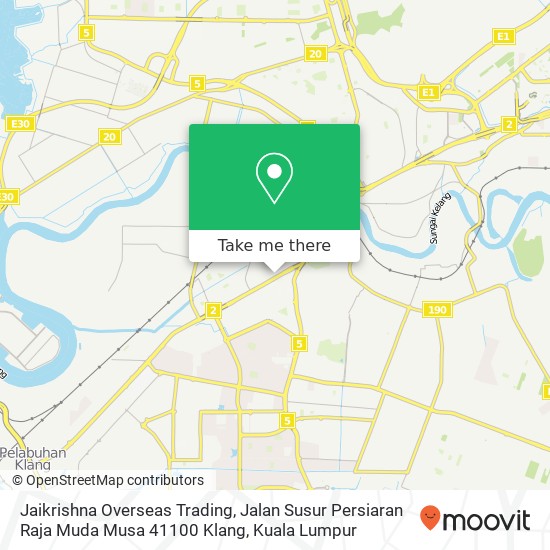 Jaikrishna Overseas Trading, Jalan Susur Persiaran Raja Muda Musa 41100 Klang map