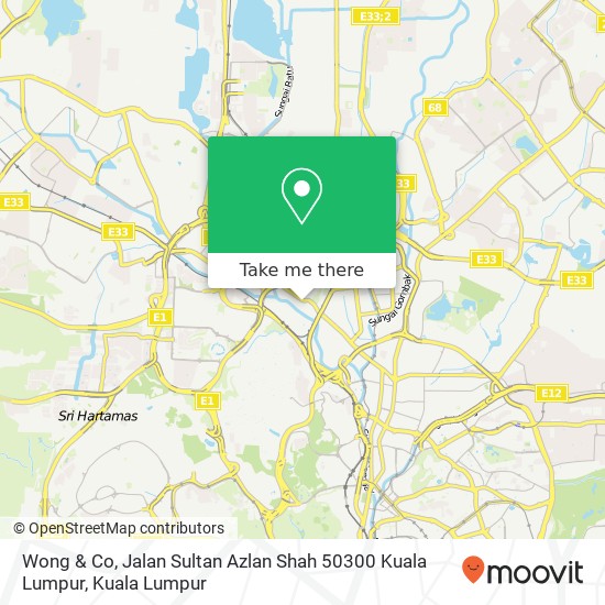 Wong & Co, Jalan Sultan Azlan Shah 50300 Kuala Lumpur map