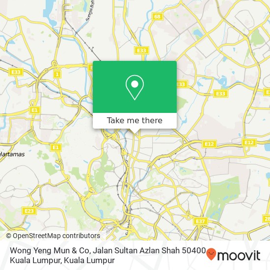Peta Wong Yeng Mun & Co, Jalan Sultan Azlan Shah 50400 Kuala Lumpur
