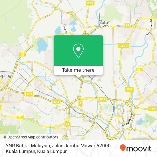 YNR Batik - Malaysia, Jalan Jambu Mawar 52000 Kuala Lumpur map