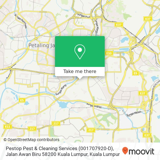 Peta Pestop Pest & Cleaning Services (001707920-D), Jalan Awan Biru 58200 Kuala Lumpur