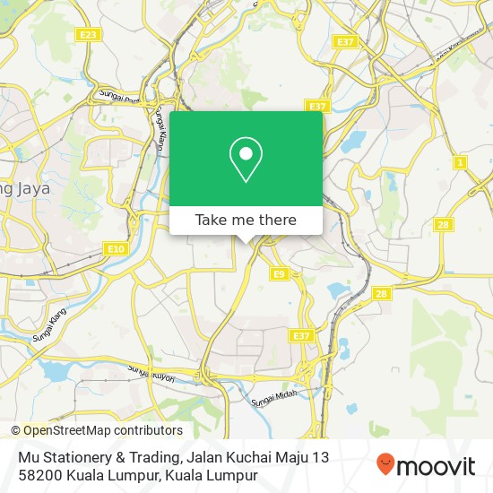Peta Mu Stationery & Trading, Jalan Kuchai Maju 13 58200 Kuala Lumpur