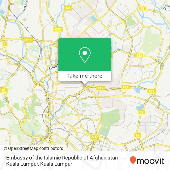 Embassy of the Islamic Republic of Afghanistan - Kuala Lumpur map