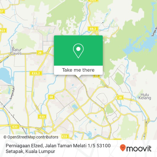 Perniagaan Elzed, Jalan Taman Melati 1 / 5 53100 Setapak map