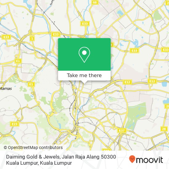 Daiming Gold & Jewels, Jalan Raja Alang 50300 Kuala Lumpur map