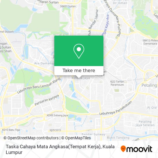 Peta Taska Cahaya Mata Angkasa(Tempat Kerja)