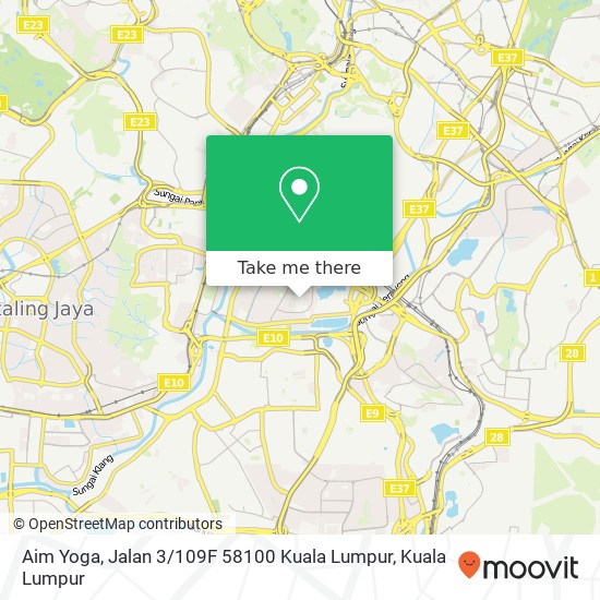 Peta Aim Yoga, Jalan 3 / 109F 58100 Kuala Lumpur
