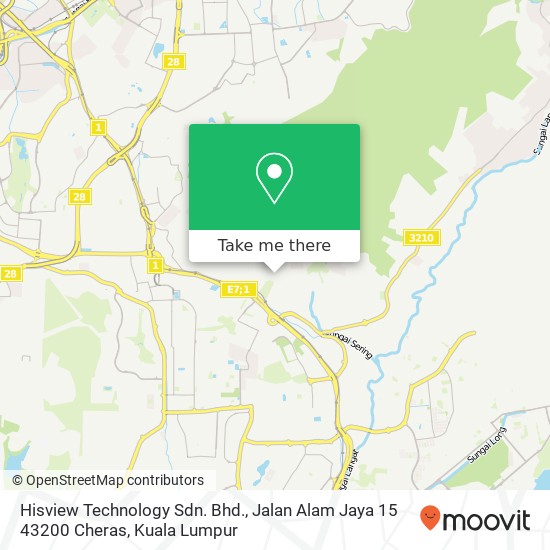 Hisview Technology Sdn. Bhd., Jalan Alam Jaya 15 43200 Cheras map