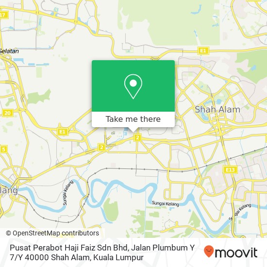 Peta Pusat Perabot Haji Faiz Sdn Bhd, Jalan Plumbum Y 7 / Y 40000 Shah Alam