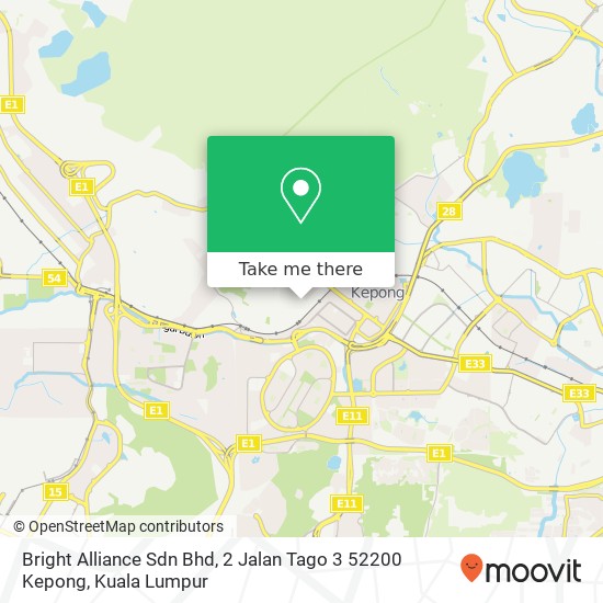 Bright Alliance Sdn Bhd, 2 Jalan Tago 3 52200 Kepong map