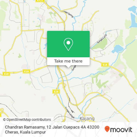 Chandran Ramasamy, 12 Jalan Cuepacs 4A 43200 Cheras map