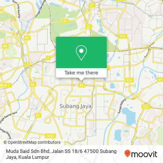 Muda Said Sdn Bhd, Jalan SS 18 / 6 47500 Subang Jaya map