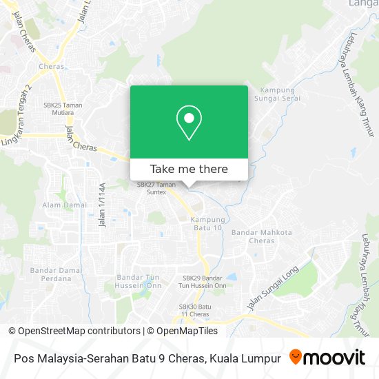 Pos Malaysia-Serahan Batu 9 Cheras map