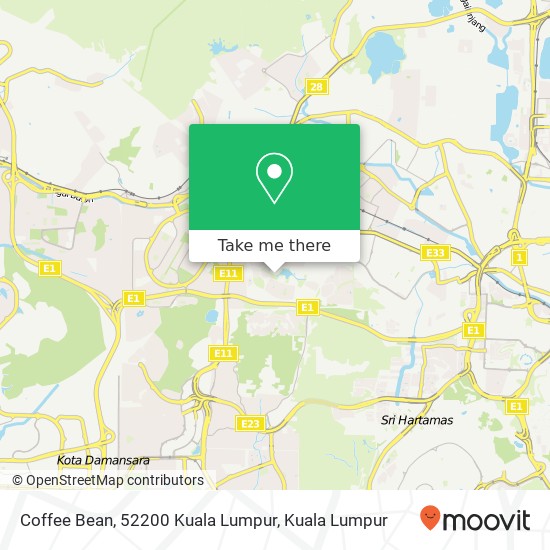 Coffee Bean, 52200 Kuala Lumpur map
