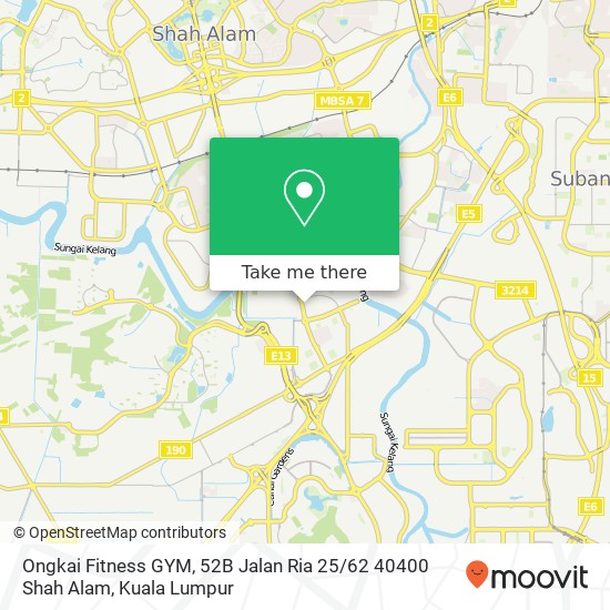 Ongkai Fitness GYM, 52B Jalan Ria 25 / 62 40400 Shah Alam map