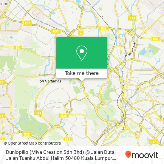 Dunlopillo (Miva Creation Sdn Bhd) @ Jalan Duta, Jalan Tuanku Abdul Halim 50480 Kuala Lumpur map