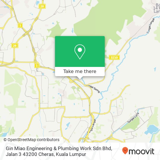 Peta Gin Miao Engineering & Plumbing Work Sdn Bhd, Jalan 3 43200 Cheras