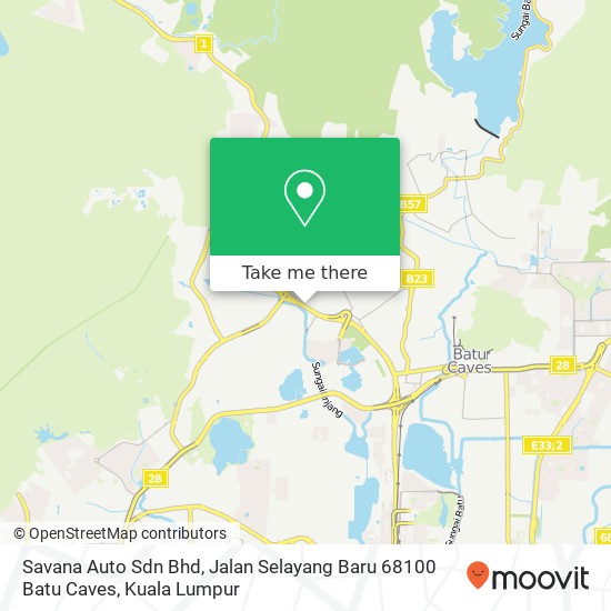 Peta Savana Auto Sdn Bhd, Jalan Selayang Baru 68100 Batu Caves