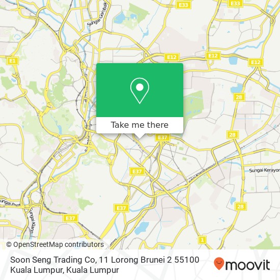 Soon Seng Trading Co, 11 Lorong Brunei 2 55100 Kuala Lumpur map