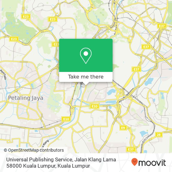 Peta Universal Publishing Service, Jalan Klang Lama 58000 Kuala Lumpur