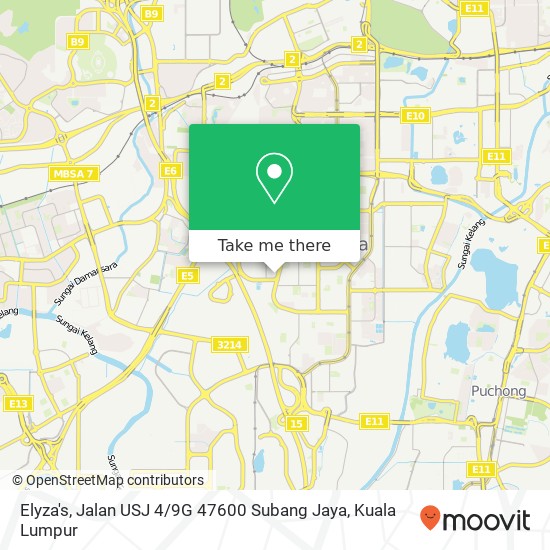 Elyza's, Jalan USJ 4 / 9G 47600 Subang Jaya map