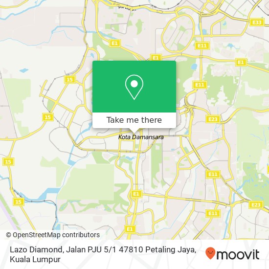 Peta Lazo Diamond, Jalan PJU 5 / 1 47810 Petaling Jaya