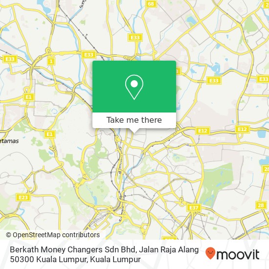 Peta Berkath Money Changers Sdn Bhd, Jalan Raja Alang 50300 Kuala Lumpur