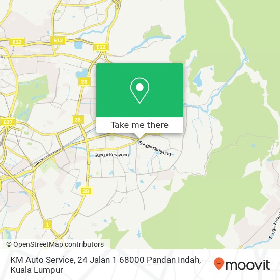 Peta KM Auto Service, 24 Jalan 1 68000 Pandan Indah
