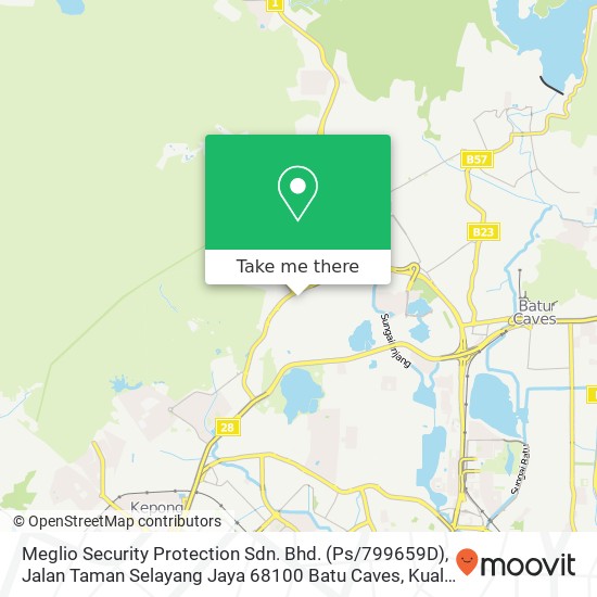 Meglio Security Protection Sdn. Bhd. (Ps / 799659D), Jalan Taman Selayang Jaya 68100 Batu Caves map