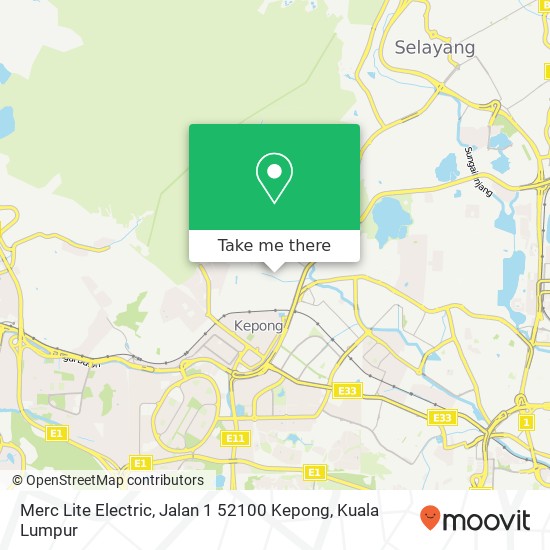 Peta Merc Lite Electric, Jalan 1 52100 Kepong