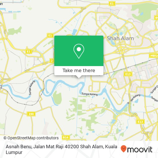 Asnah Benu, Jalan Mat Raji 40200 Shah Alam map