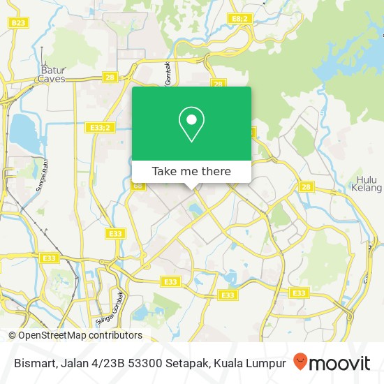 Peta Bismart, Jalan 4 / 23B 53300 Setapak