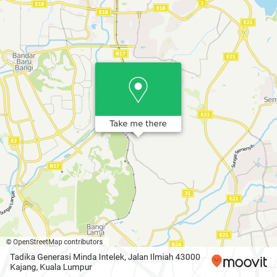 Tadika Generasi Minda Intelek, Jalan Ilmiah 43000 Kajang map