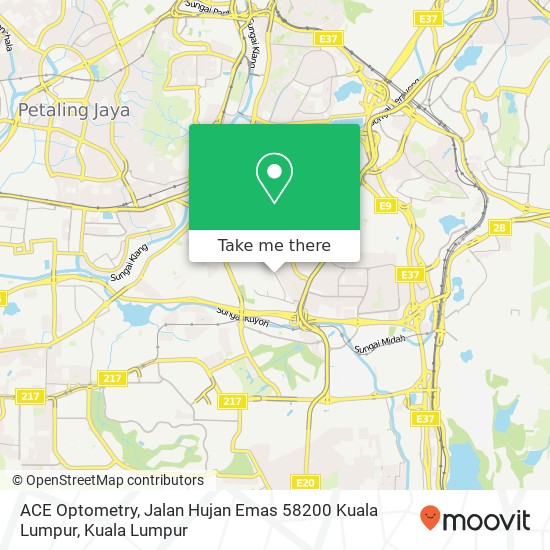 ACE Optometry, Jalan Hujan Emas 58200 Kuala Lumpur map
