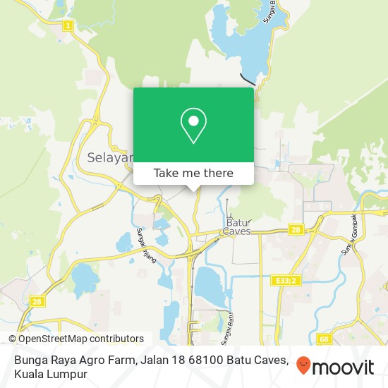 Peta Bunga Raya Agro Farm, Jalan 18 68100 Batu Caves