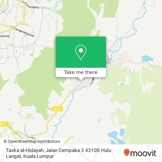 Peta Taska al-Hidayah, Jalan Cempaka 3 43100 Hulu Langat