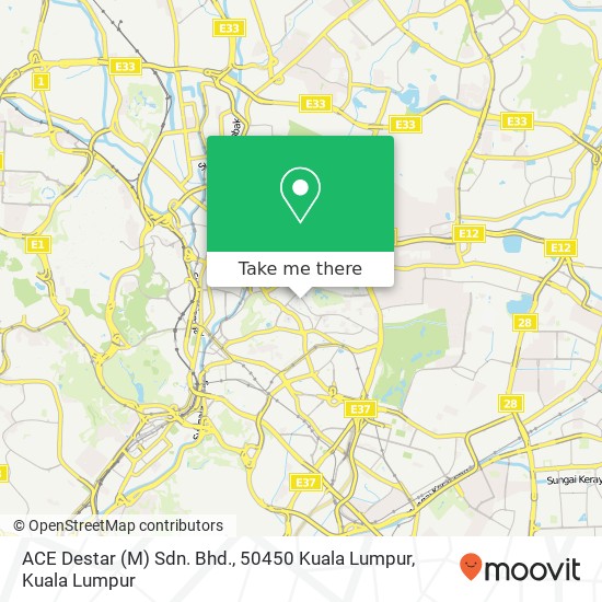 Peta ACE Destar (M) Sdn. Bhd., 50450 Kuala Lumpur