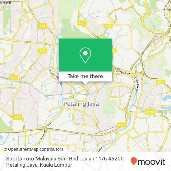 Sports Toto Malaysia Sdn. Bhd., Jalan 11 / 6 46200 Petaling Jaya map