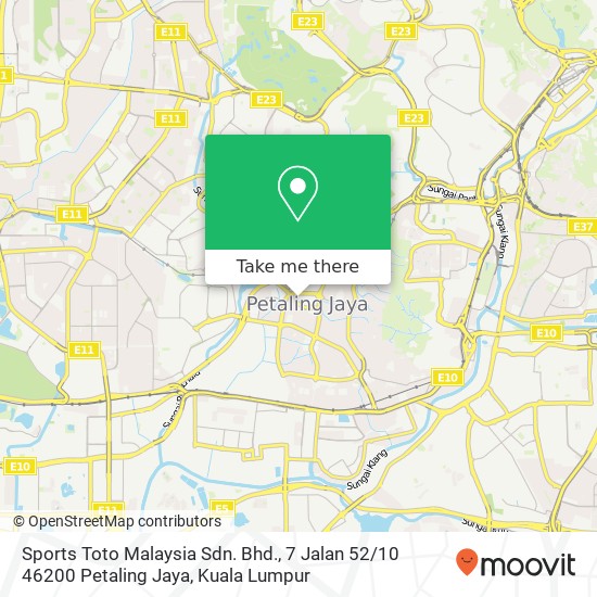 Sports Toto Malaysia Sdn. Bhd., 7 Jalan 52 / 10 46200 Petaling Jaya map