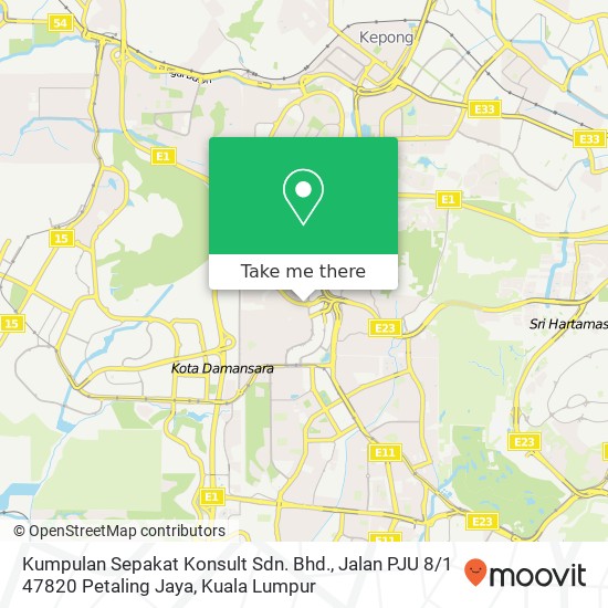 Kumpulan Sepakat Konsult Sdn. Bhd., Jalan PJU 8 / 1 47820 Petaling Jaya map