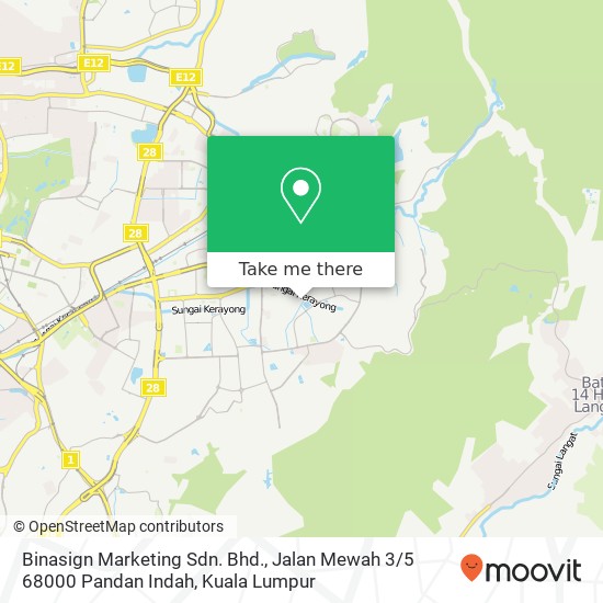 Binasign Marketing Sdn. Bhd., Jalan Mewah 3 / 5 68000 Pandan Indah map