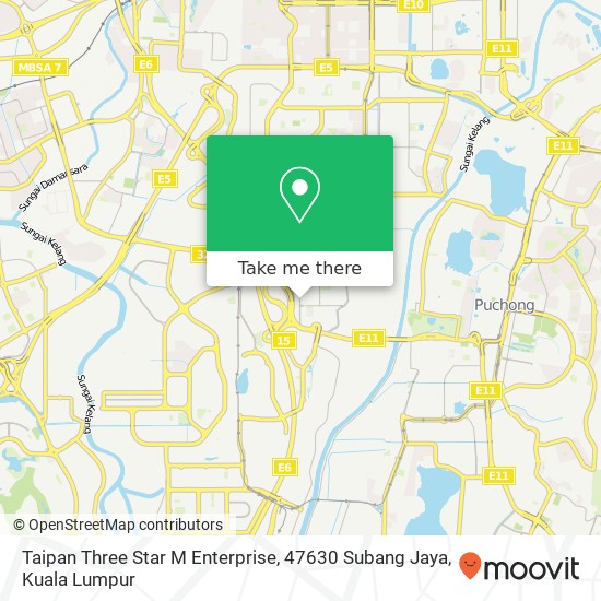 Taipan Three Star M Enterprise, 47630 Subang Jaya map