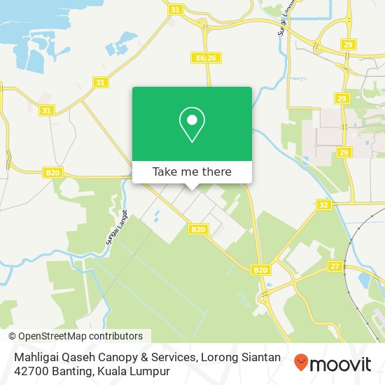 Mahligai Qaseh Canopy & Services, Lorong Siantan 42700 Banting map
