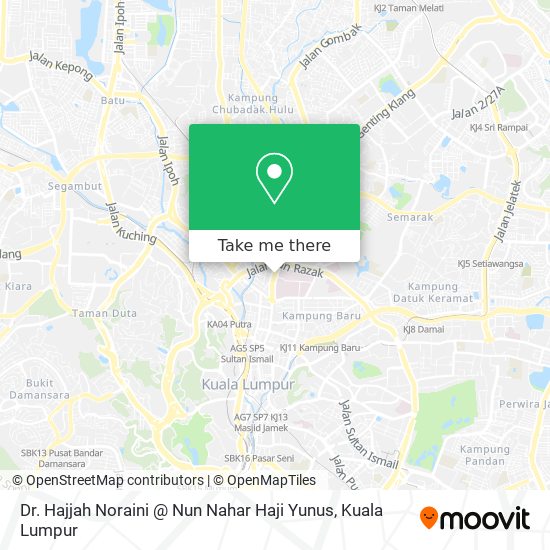 Peta Dr. Hajjah Noraini @ Nun Nahar Haji Yunus
