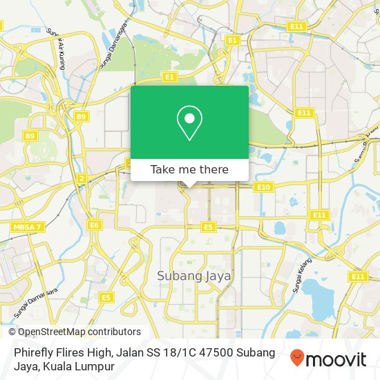 Phirefly Flires High, Jalan SS 18 / 1C 47500 Subang Jaya map