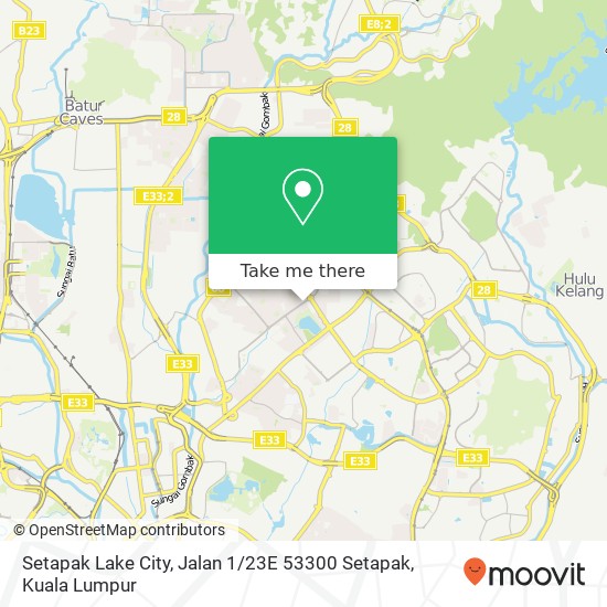 Peta Setapak Lake City, Jalan 1 / 23E 53300 Setapak