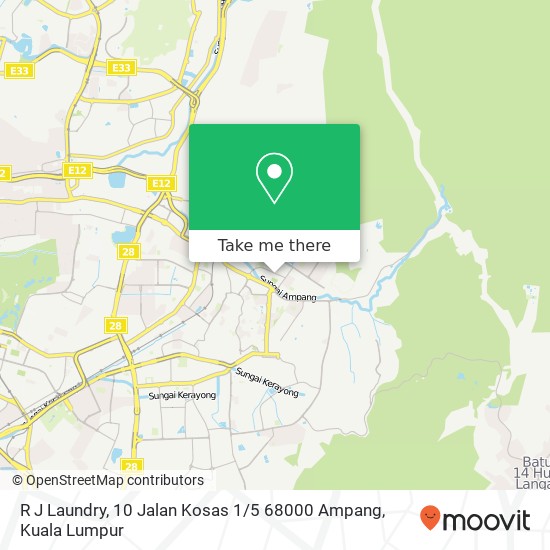 R J Laundry, 10 Jalan Kosas 1 / 5 68000 Ampang map