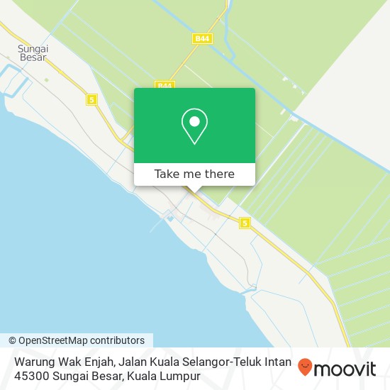 Peta Warung Wak Enjah, Jalan Kuala Selangor-Teluk Intan 45300 Sungai Besar